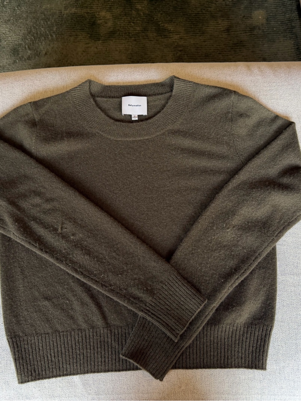 Reformation Olive Green Crewneck Sweater